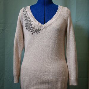 WHBM Petite Small Sweater with accents (Cotton/rayon/cashmere)